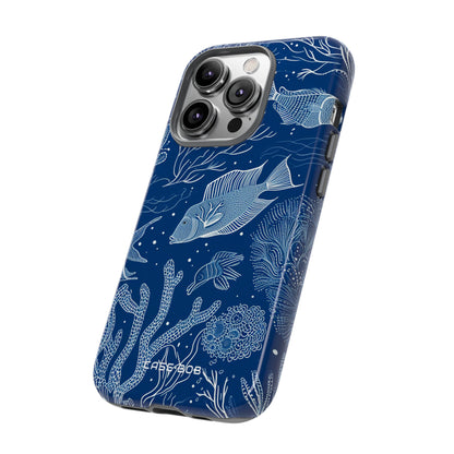 Navy Scale Reef iPhone 14 Pro Case - Tough