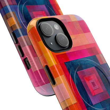 Vibrant Geometry - Tough + MagSafe® iPhone 15 Phone Case