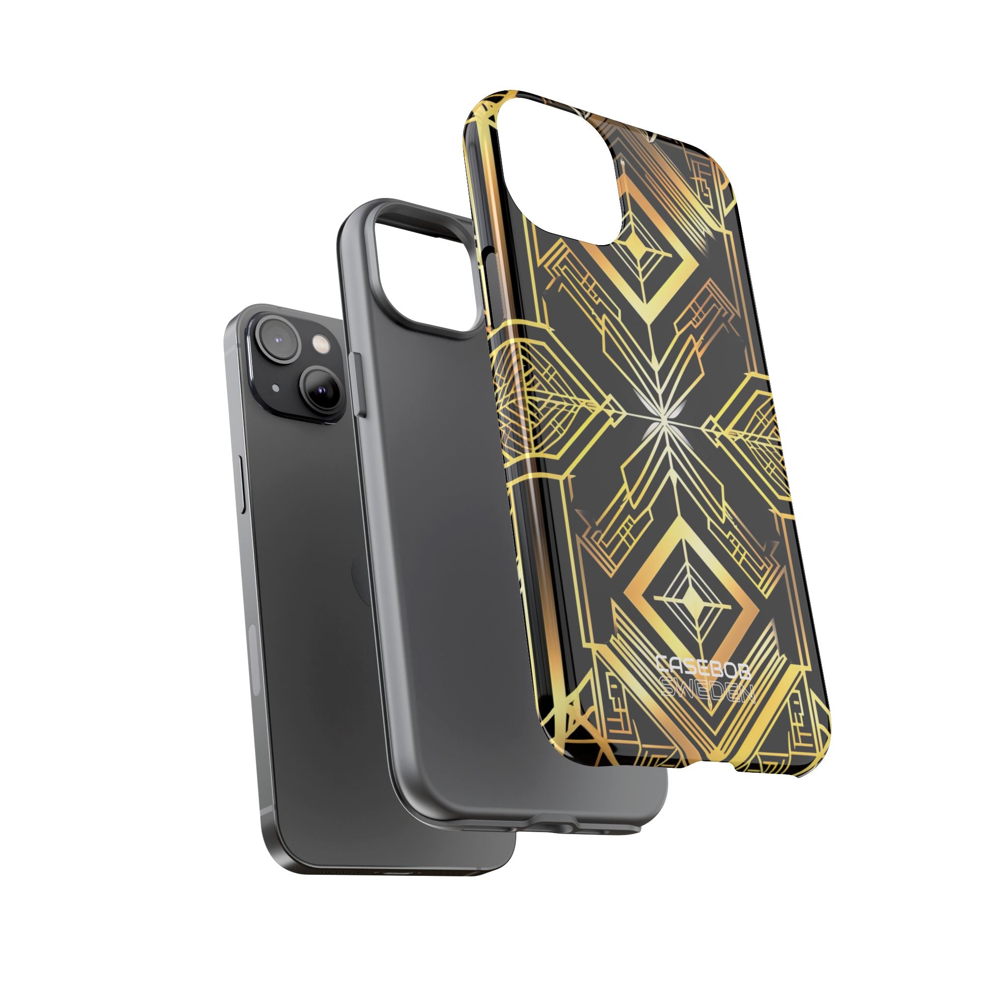 Golden Geometric Symphony iPhone 14 - Tough