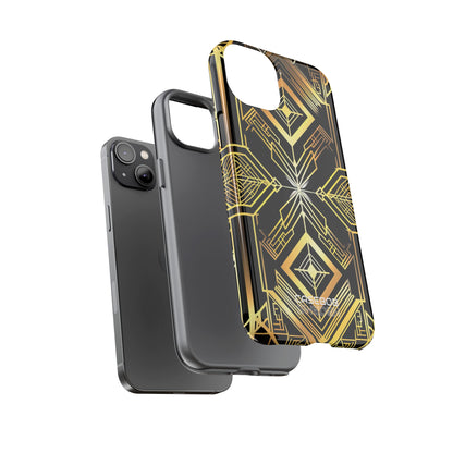Golden Geometric Symphony iPhone 14 - Tough