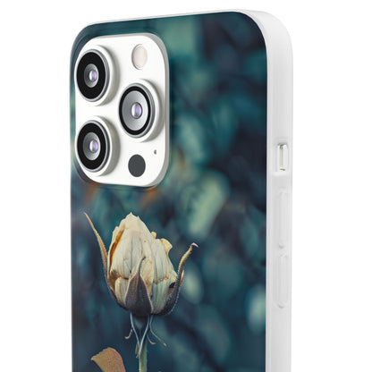 Teal Rosebud Serenade | Flexible Phone Case for iPhone