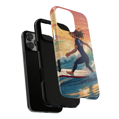 Surfing Into Sunset - iPhone Case