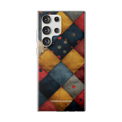 Blue Red Patchwork - Flexi Samsung S23 Phone Case