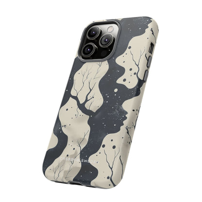 Organic Fluid Silhouettes with Cosmic Depth iPhone 14 - Tough Phone Case