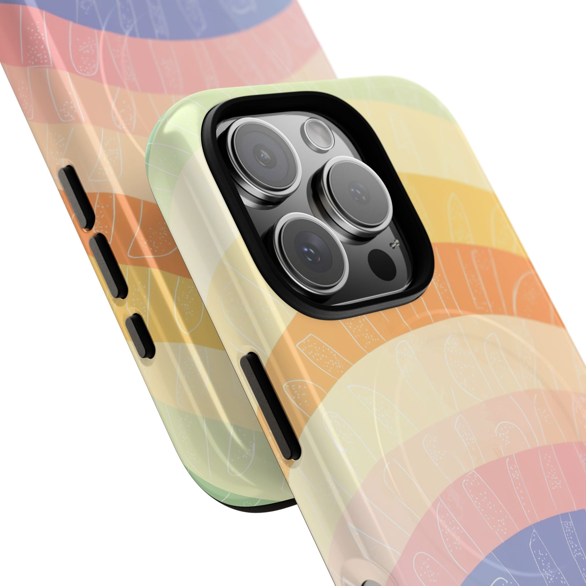 Pastel Rainbow Bands iPhone 16 Pro Case - Tough+