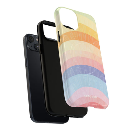 Pastel Rainbow Bands iPhone 14 Plus Case - Tough+