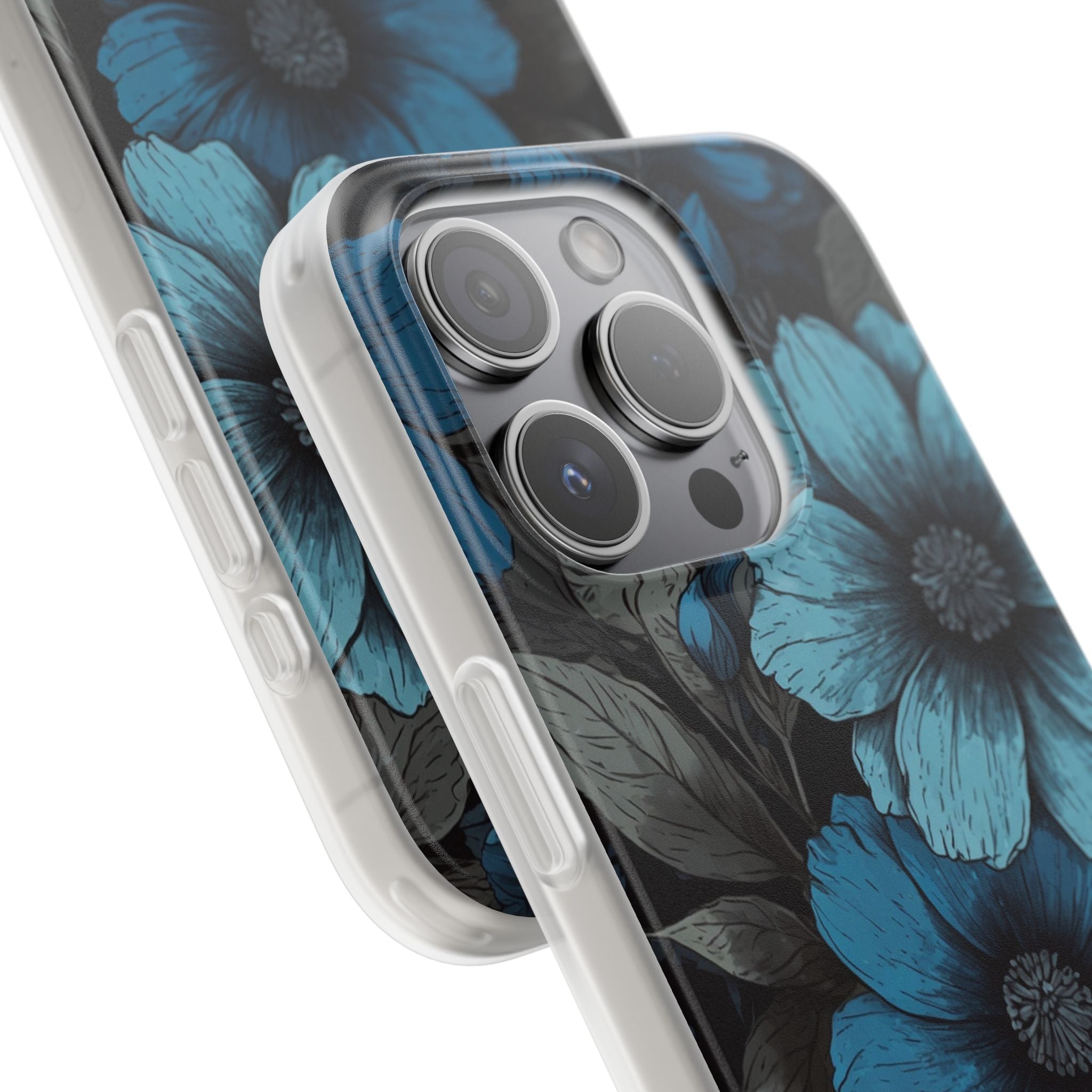 Blue Petal Radiance iPhone 15 Pro Case - Soft