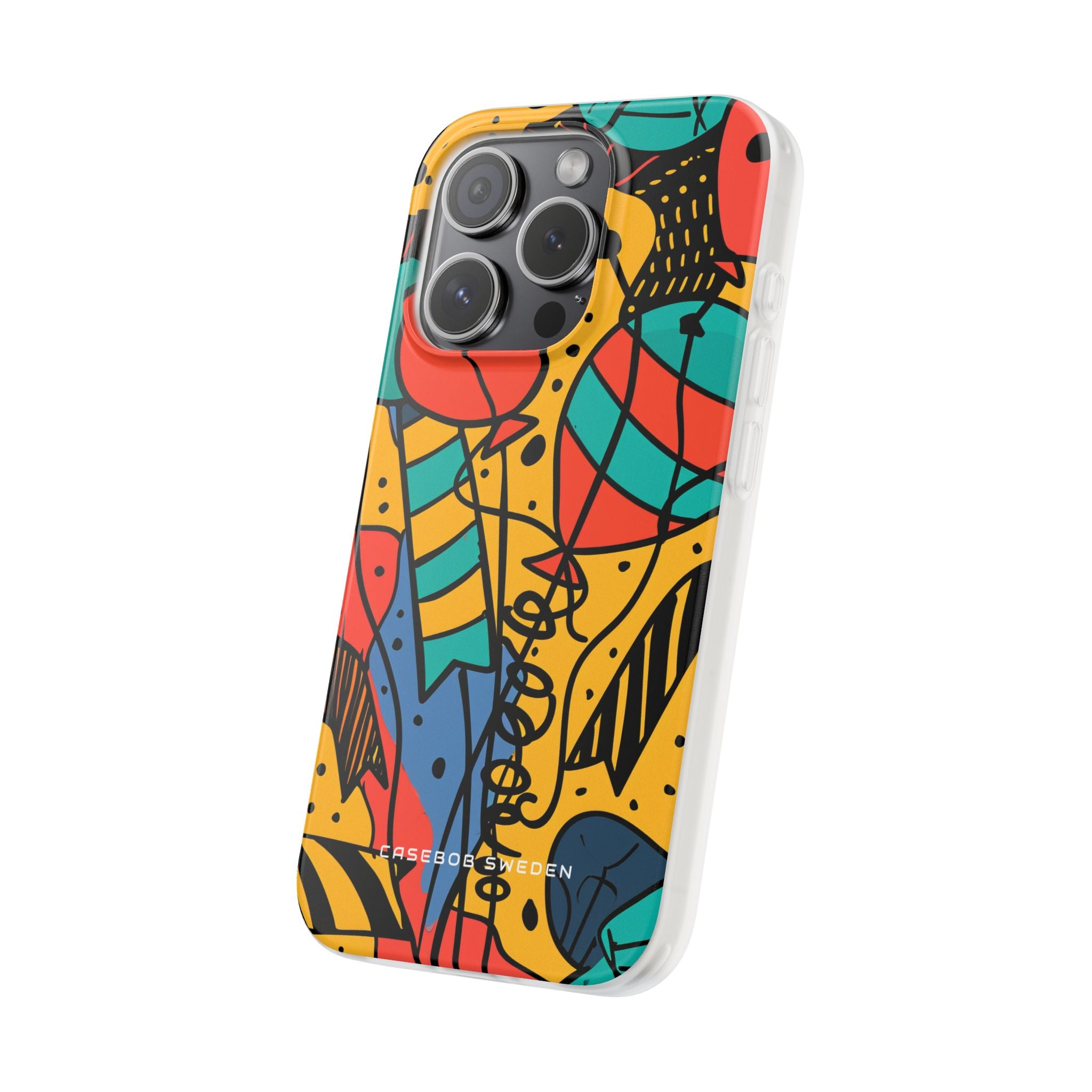 Playful Lines in Motion iPhone 15 - Flexi Phone Case