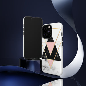 Marble Triangles - Protective Phone Case