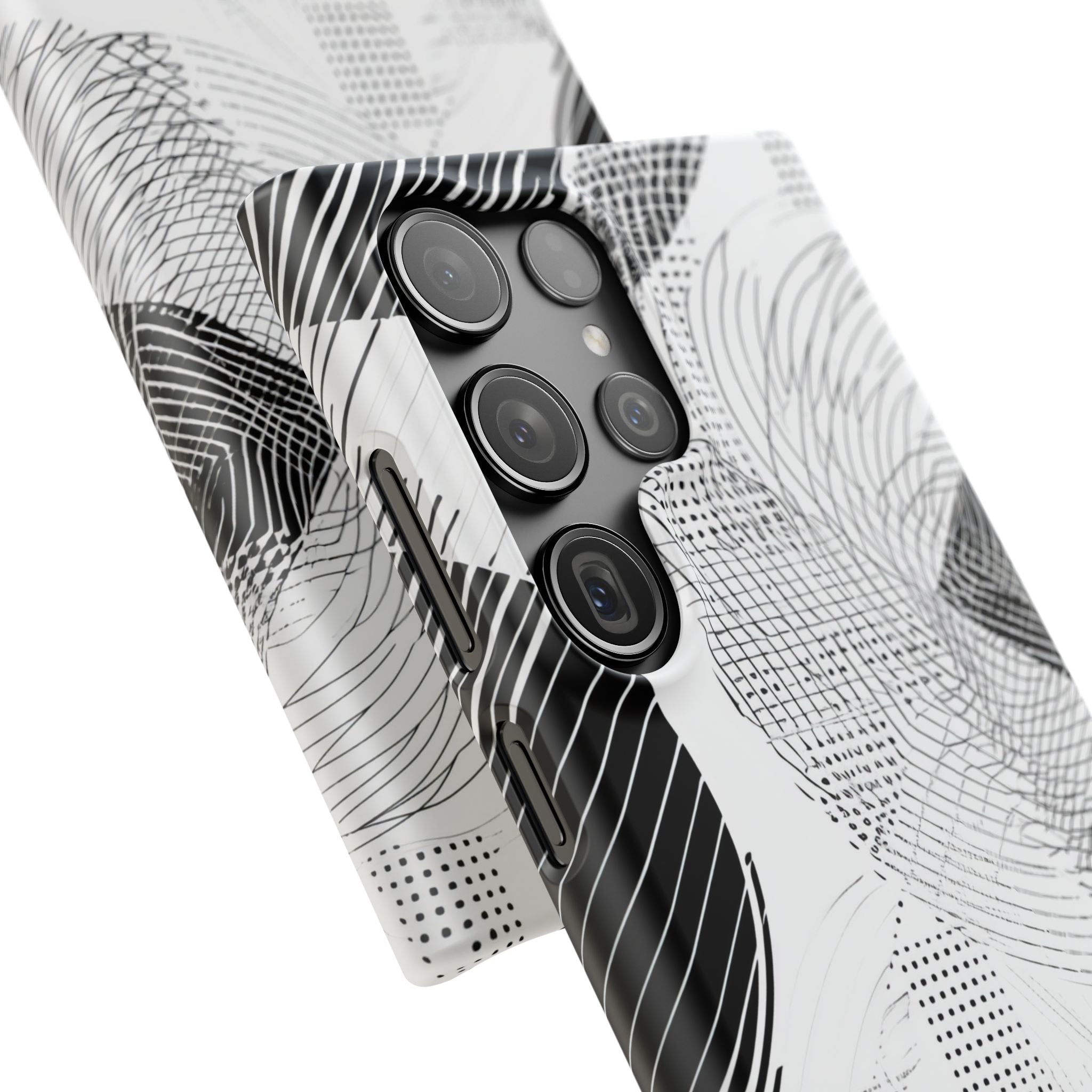 Geometric Monochrome Flow Samsung S23 - Slim Phone Case