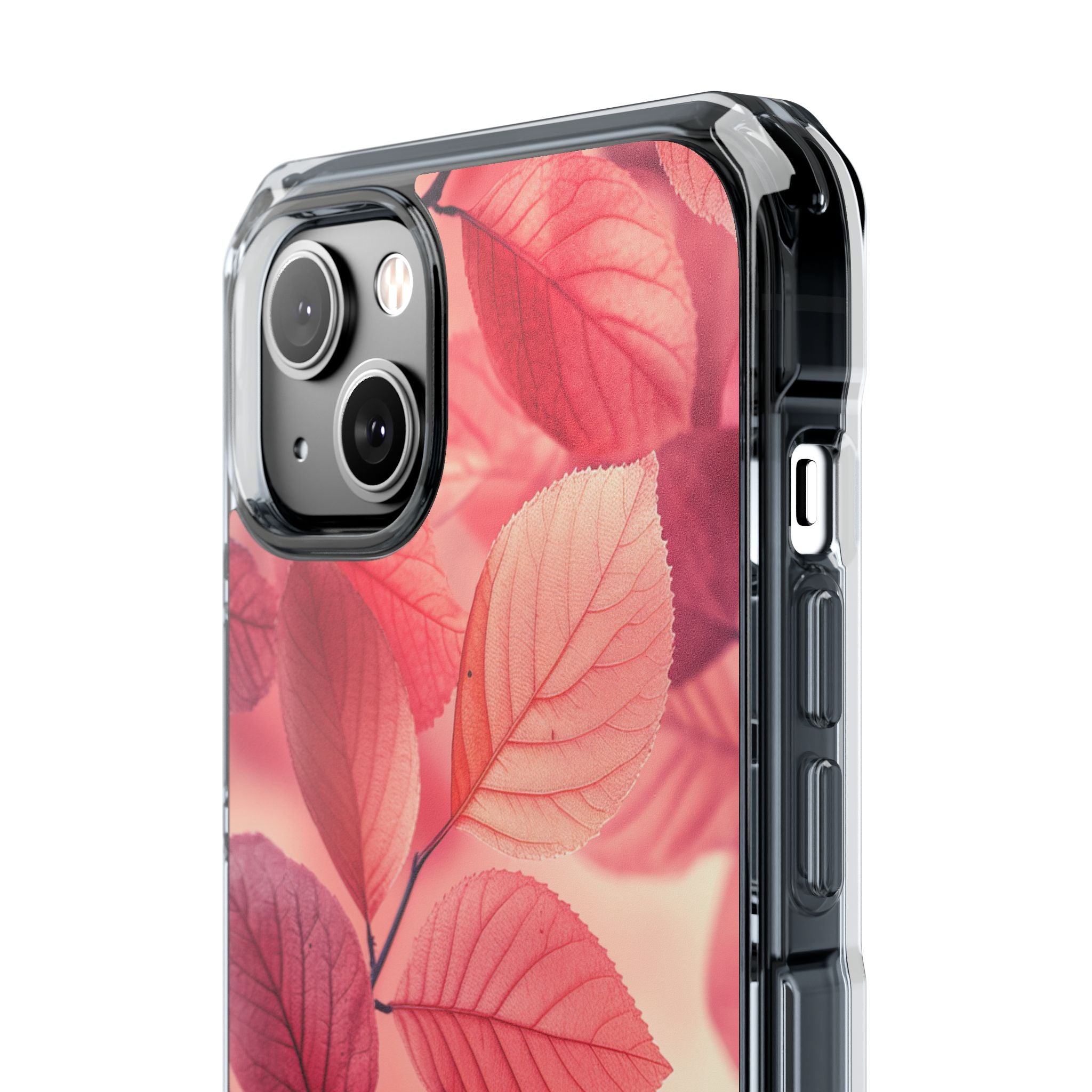 Pink Purple Nature Pattern - Clear Impact iPhone 14 Phone Case