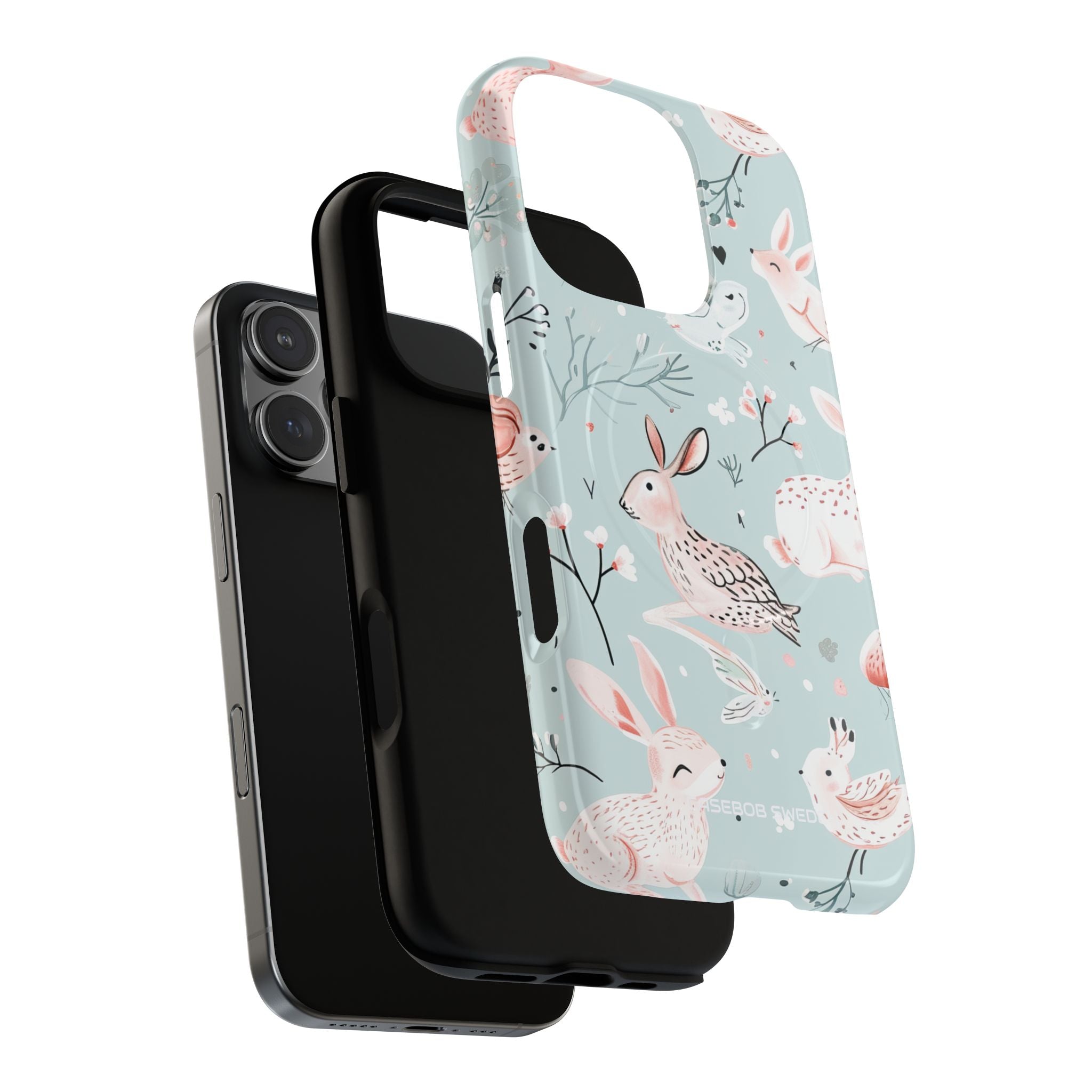 Whimsical Bunny Blossom - Tough + MagSafe® iPhone 16 Phone Case