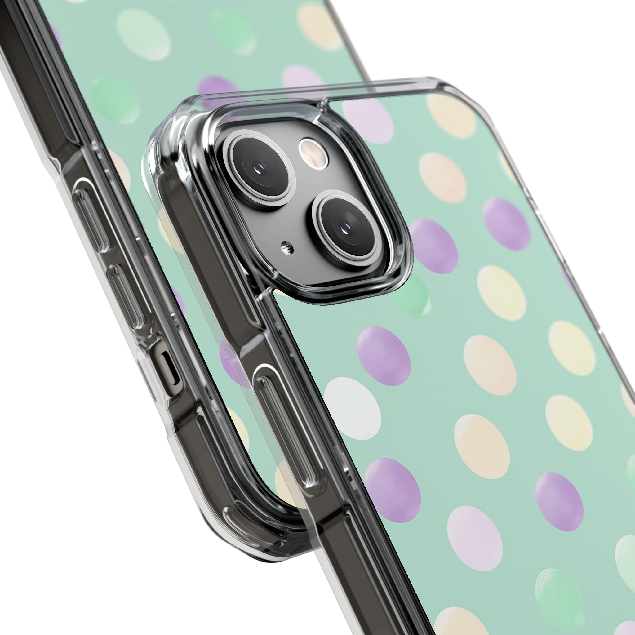 Pastel Polka Dots - Clear Impact iPhone 14 Phone Case