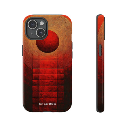 Crimson Orbit iPhone 15 Case - Tough