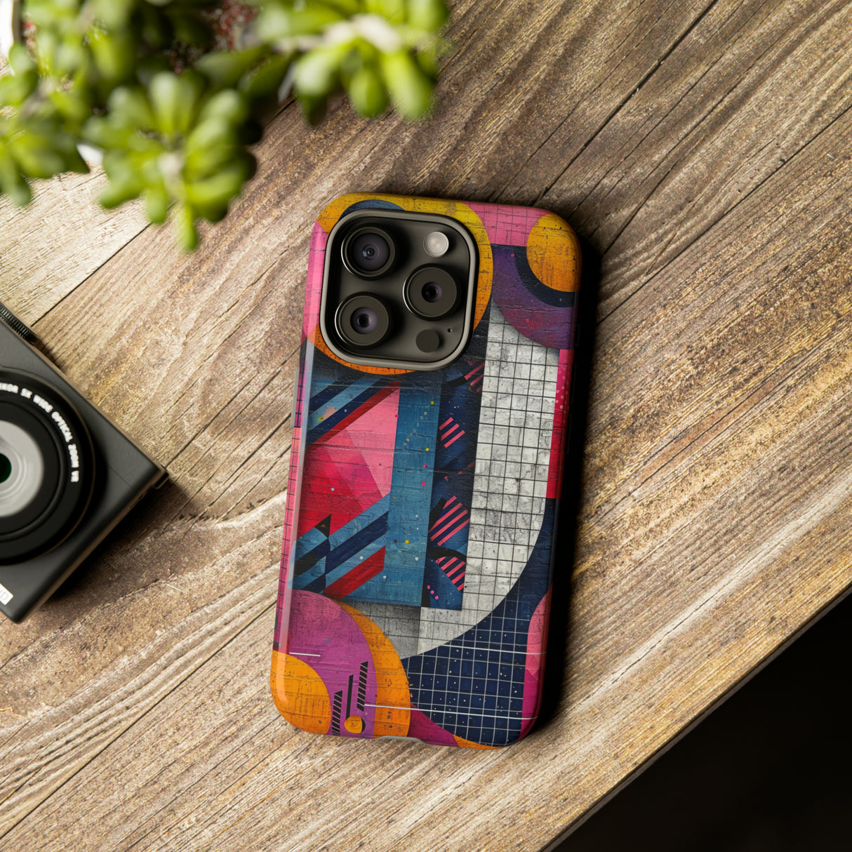 Lively Neon Geometry - Protective Phone Case