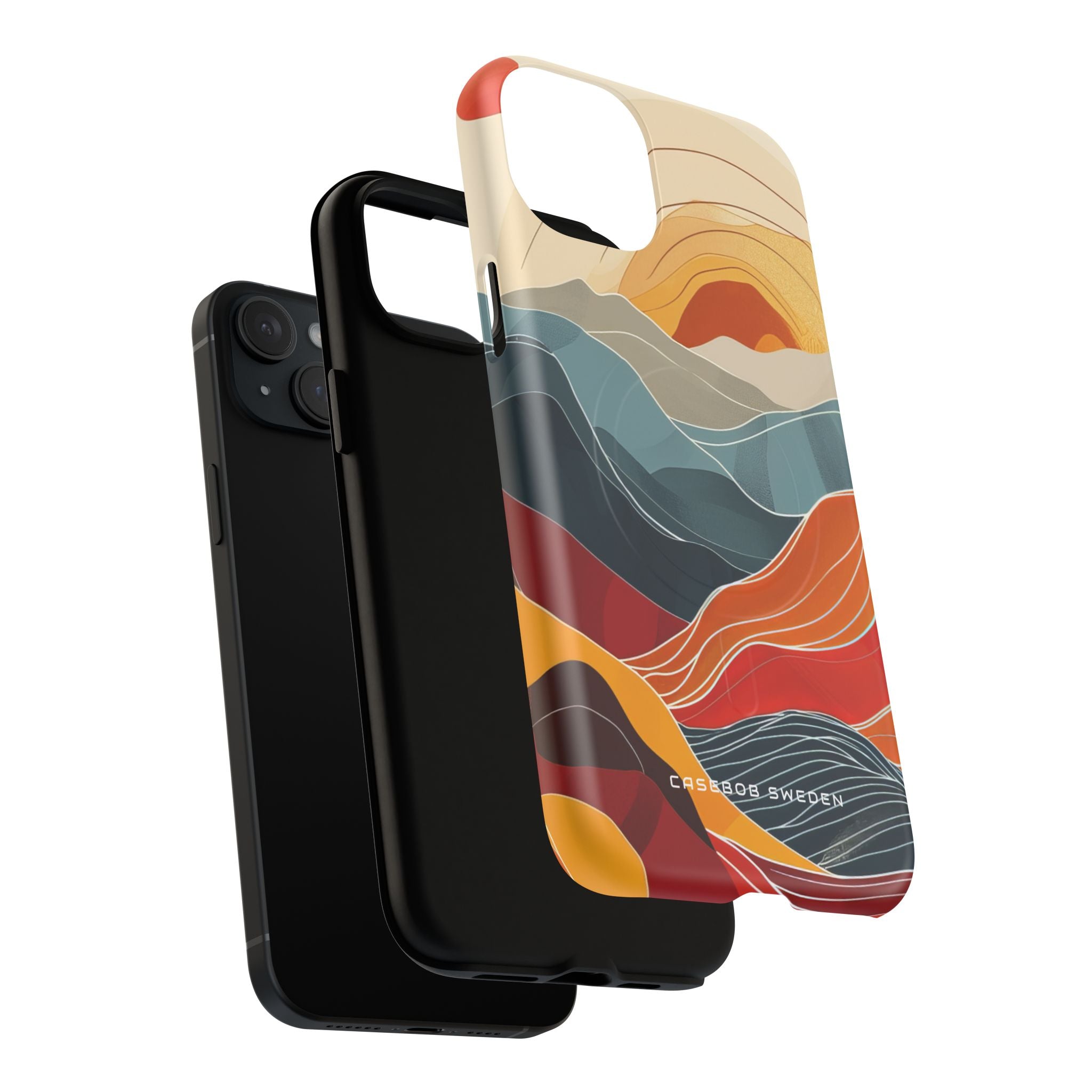 Harmonic Flow of Lines and Color iPhone 15 | Tough+ Phone Case