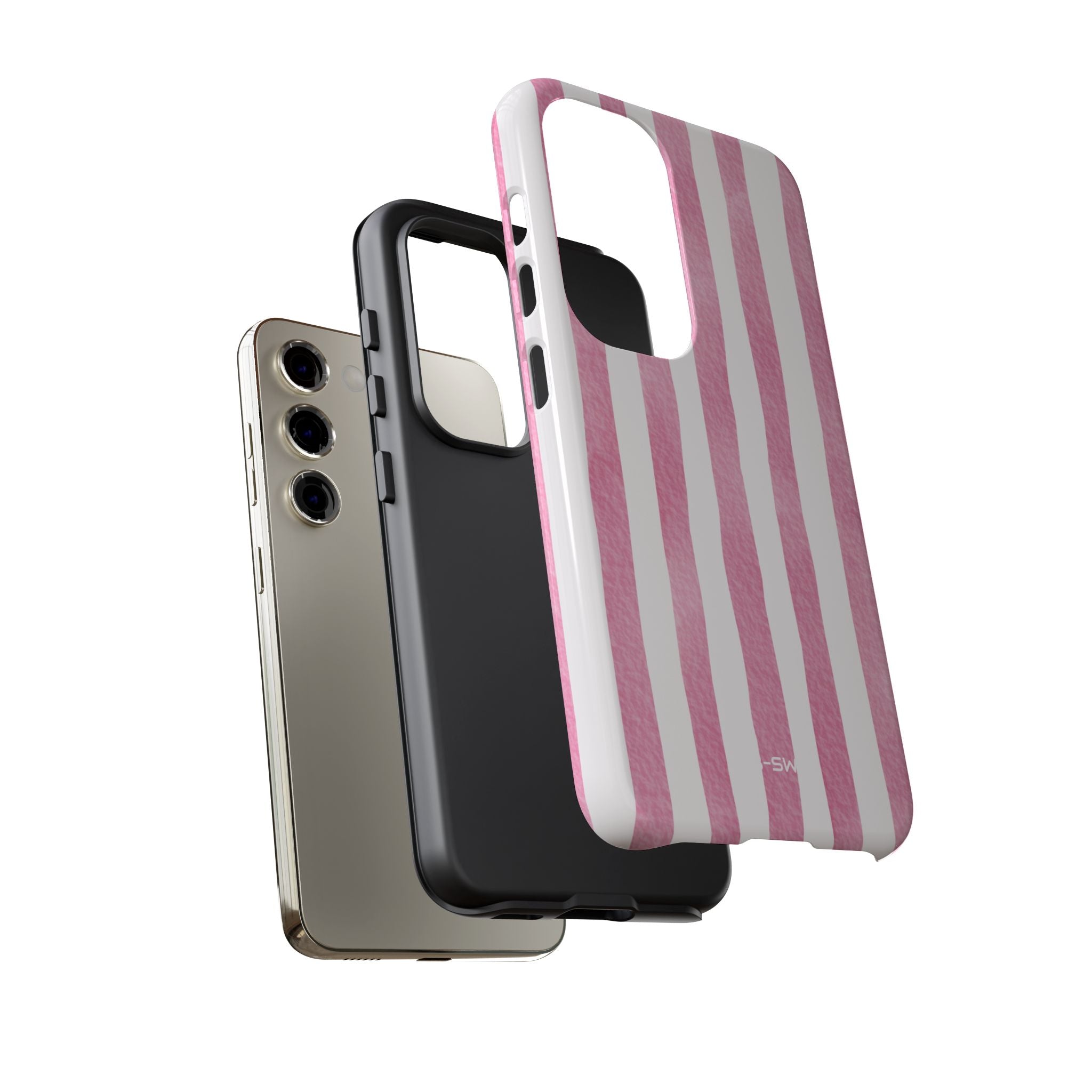 Pink Watercolor Stripes - Samsung Case