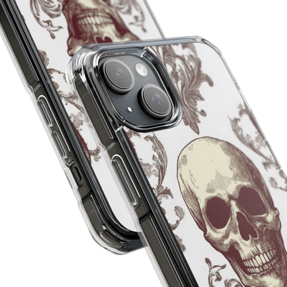 Gothic Skulls and Ornate Foliage iPhone 15 - Clear Impact Phone Case