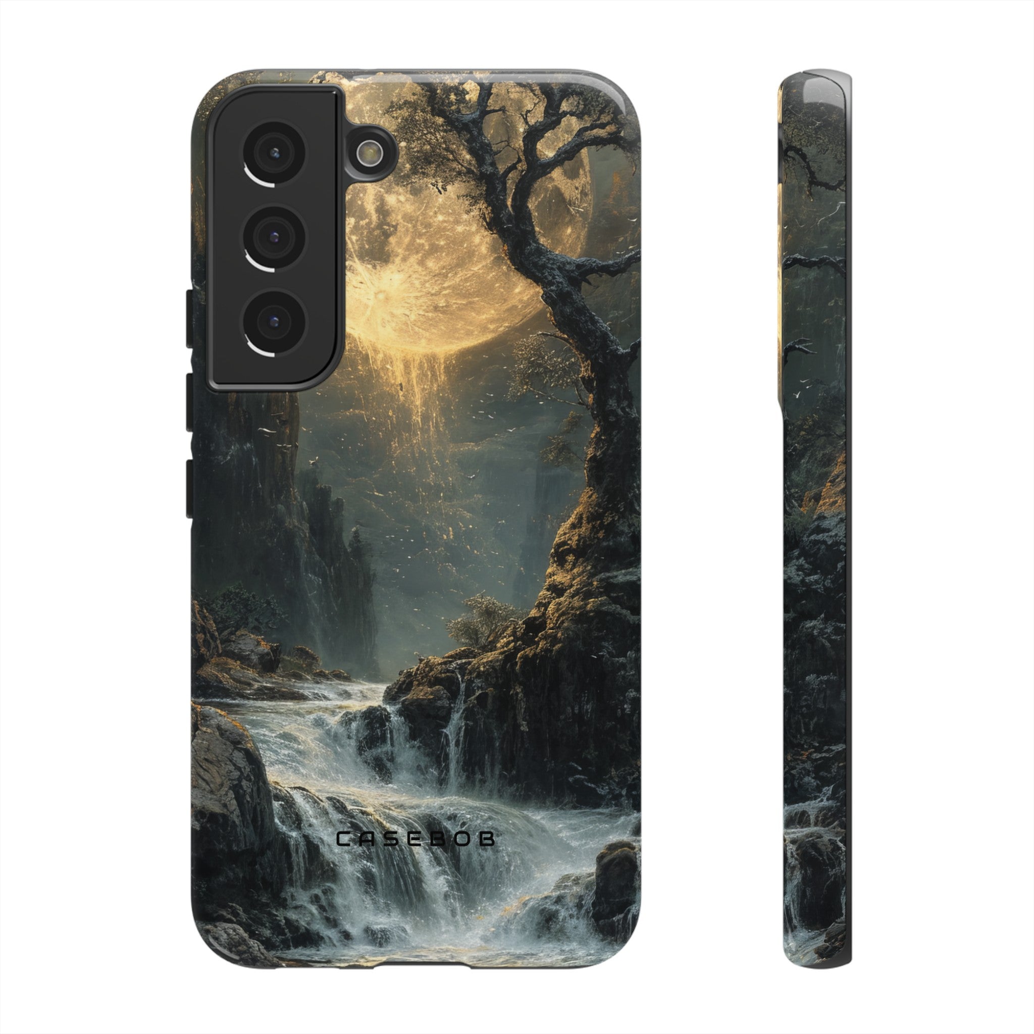 Moonlit Waterfall Silence - Protective Phone Case