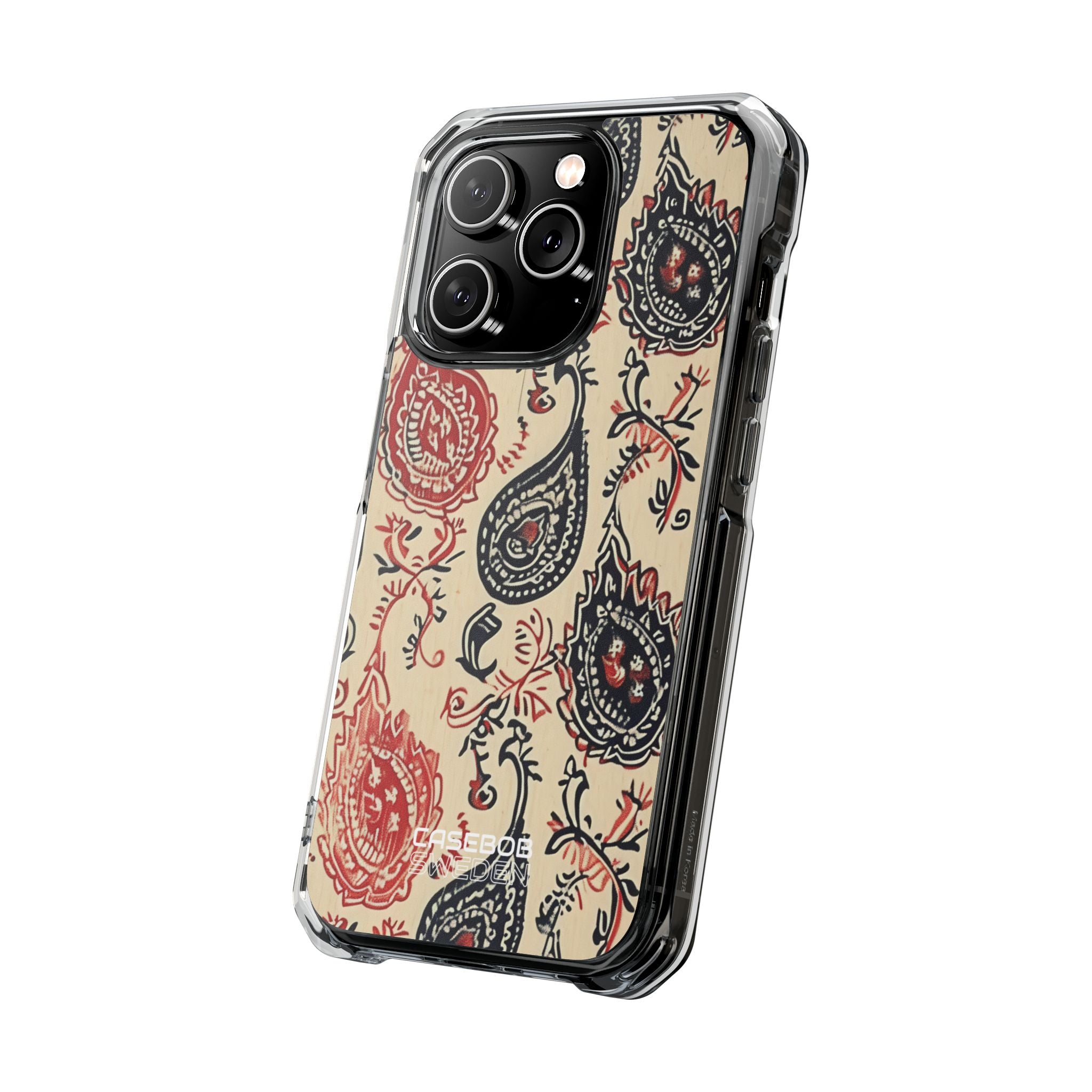 Navy Paisley Swirl iPhone 14 - Impact Clear+