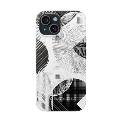 Geometric Monochrome Flow iPhone 15 - Flexi Phone Case