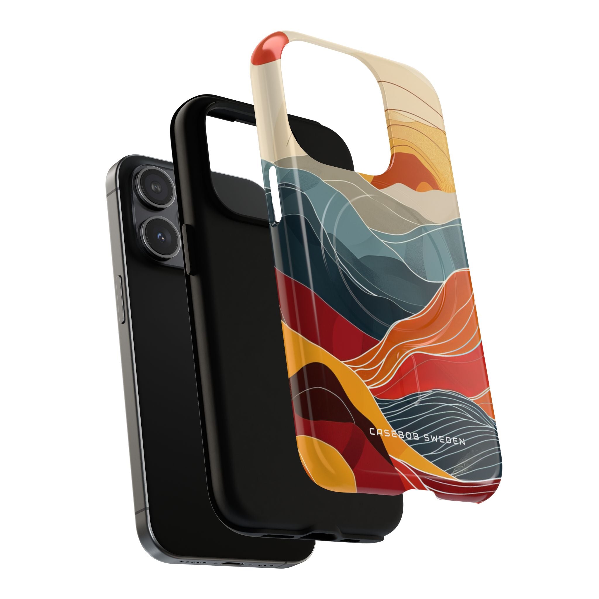 Harmonic Flow of Lines and Color iPhone 15 | Tough+ Phone Case