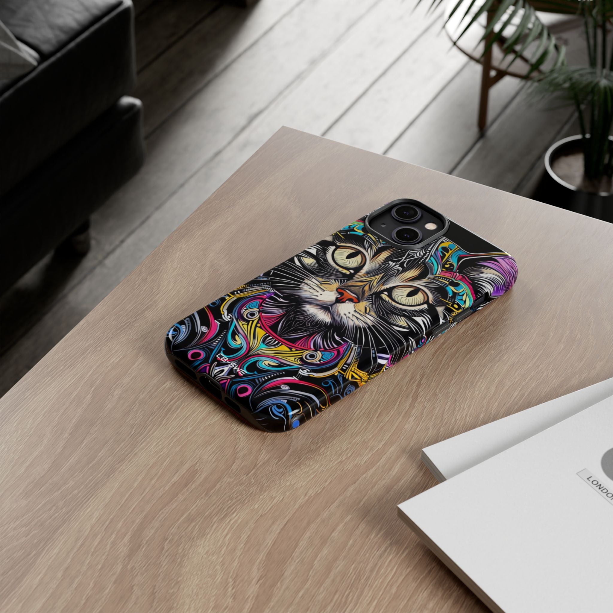 Psychedelic Cat Mirage - iPhone Case
