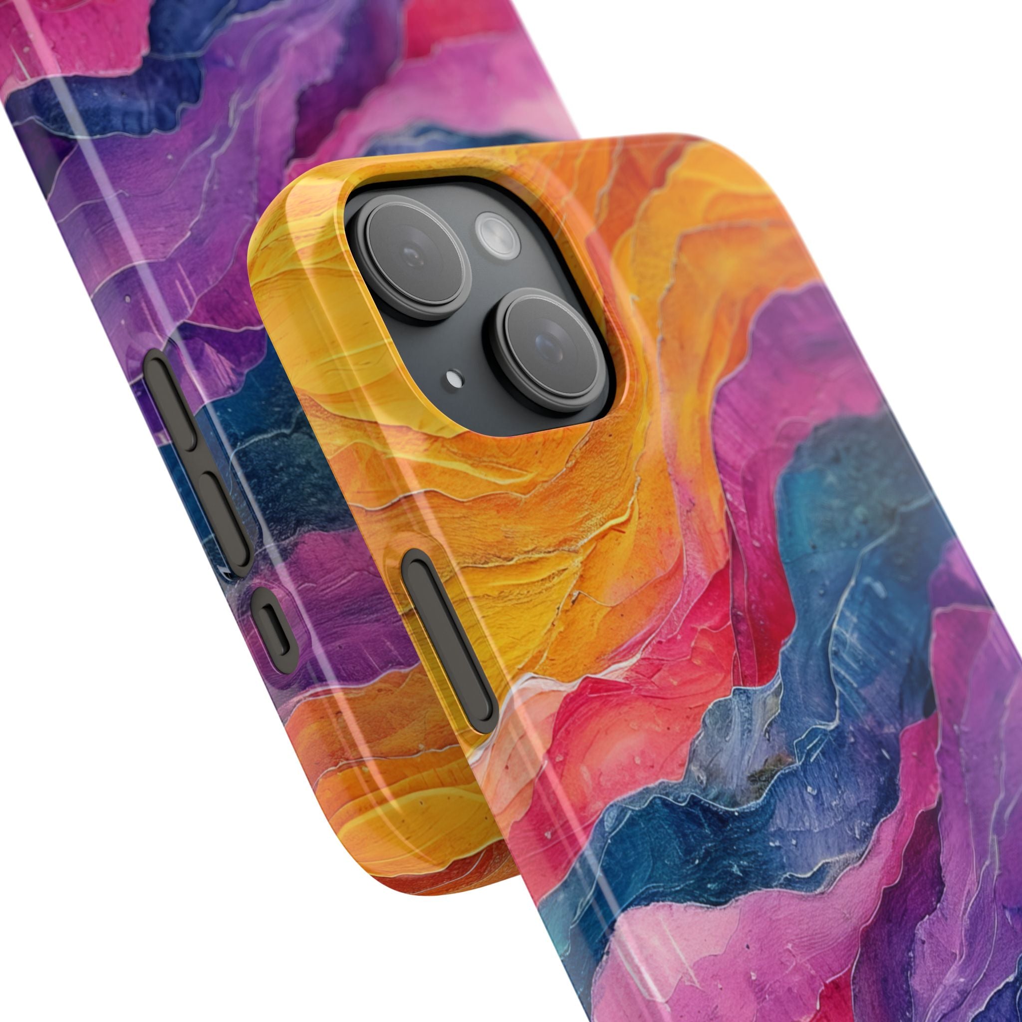 Vibrant Abstract Waves - Slim iPhone 15 Phone Case