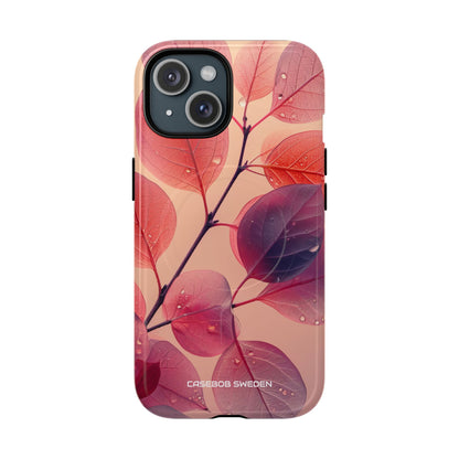 Pink Serenity Leaf Design - Tough + MagSafe® iPhone 15 Phone Case