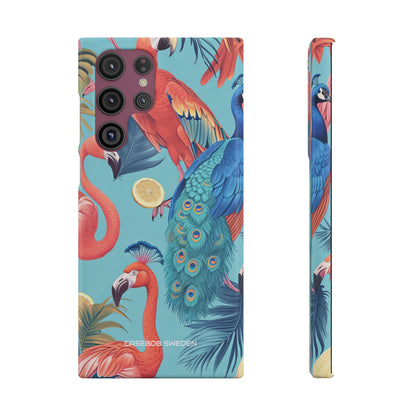 Tropical Flamingo Bliss - Slim Samsung S22 Phone Case