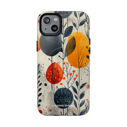 Modern Autumn Leaf Pattern - Tough + MagSafe® iPhone 14 Phone Case