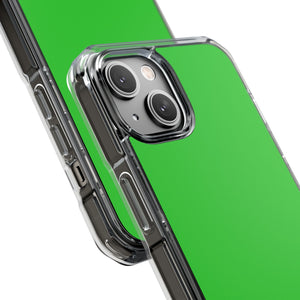 Limettengrün | Handyhülle für iPhone (Clear Impact Case – magnetisch) 