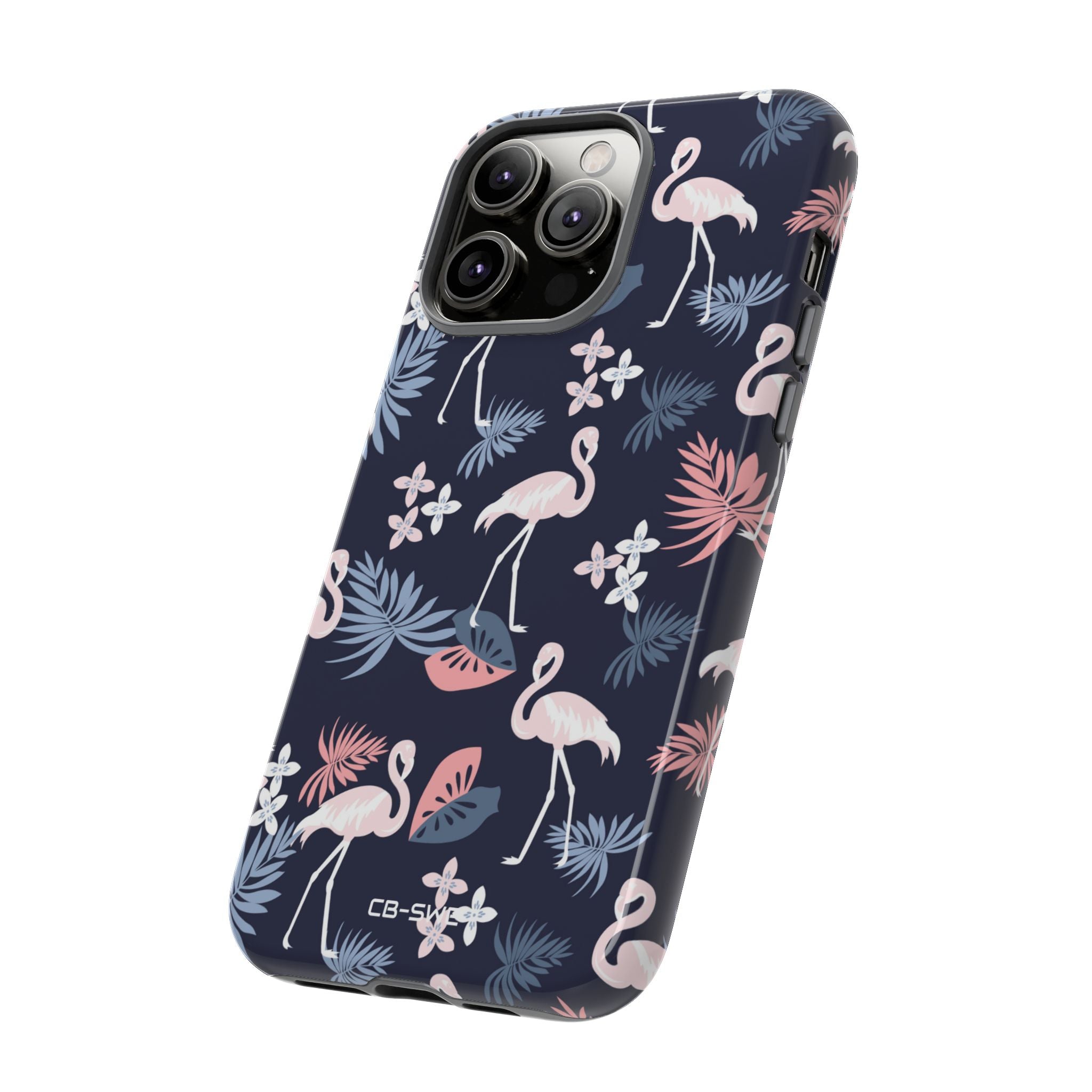 Flamingos Dance Playfully - iPhone Case