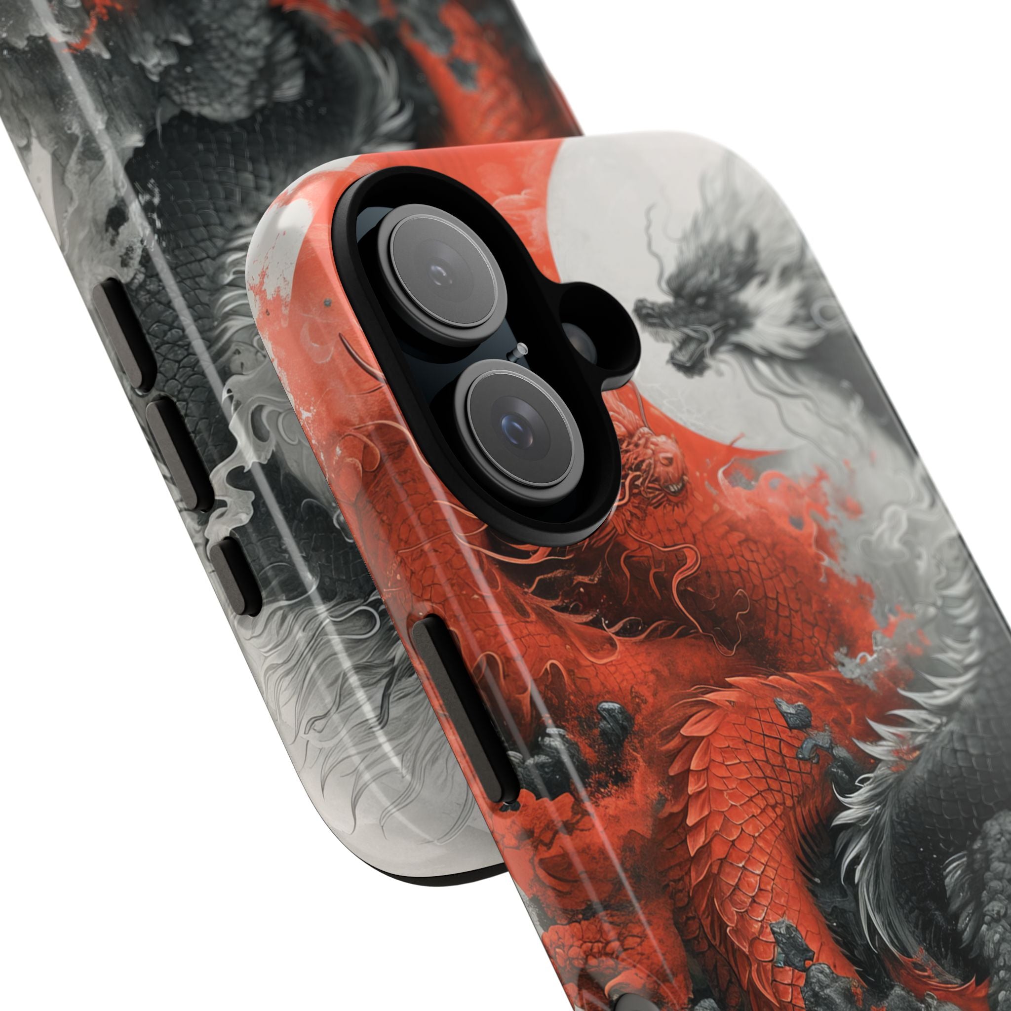 Twin Dragons Crimson iPhone 16 Plus Case - Tough