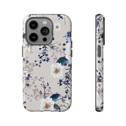 Watercolor Blue Summerflowers - Protective Phone Case