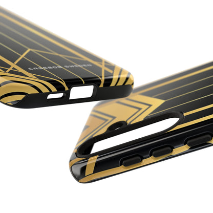 "Golden Art Deco Symmetry in Geometric Elegance" Samsung S24 - Tough Phone Case