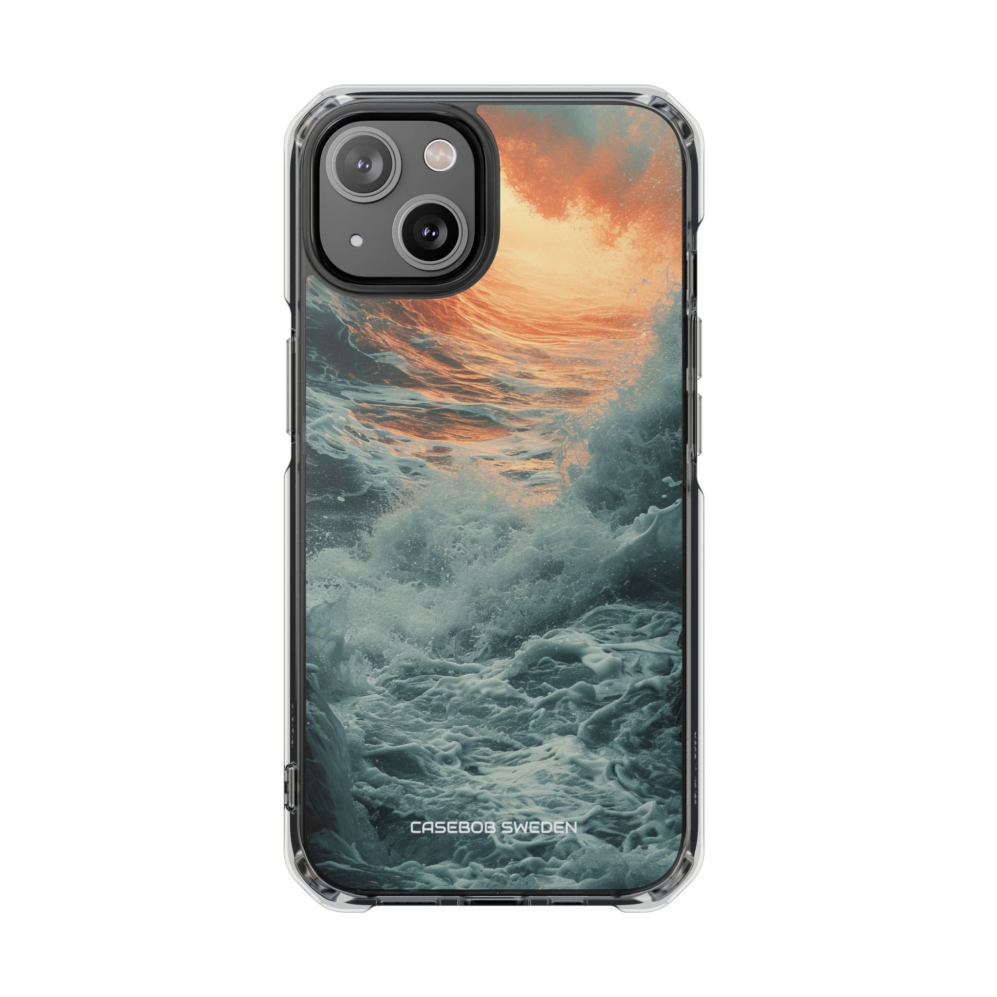 Fiery Wave Power - Clear Impact iPhone 14 Phone Case