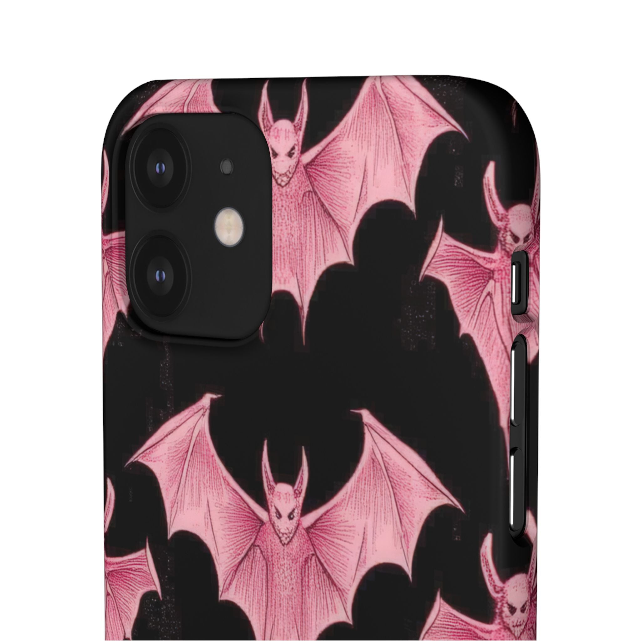 Gothic Pink Bats Aflame iPhone 12 - Slim Phone Case