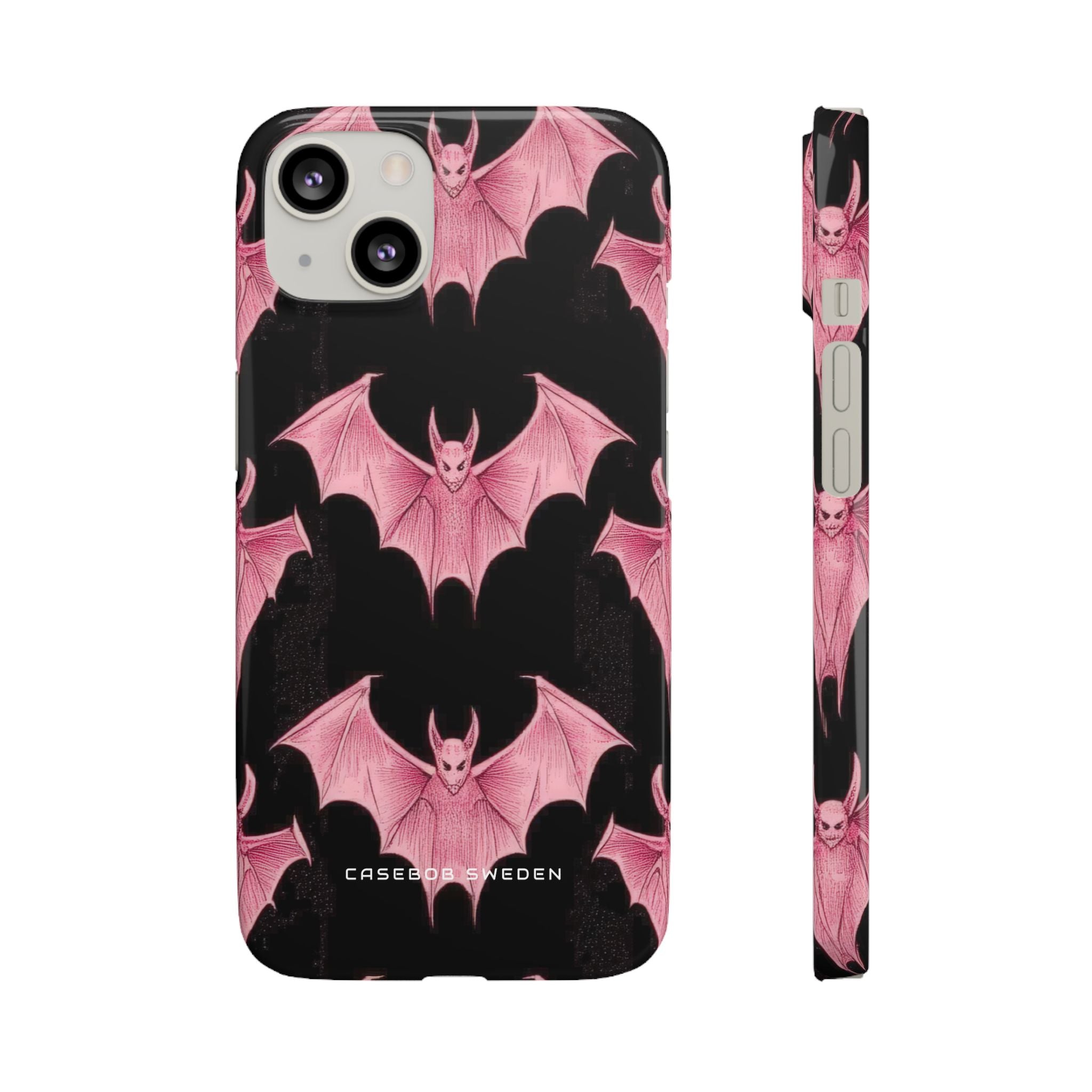 Gothic Pink Bats Aflame iPhone 13 - Slim Phone Case