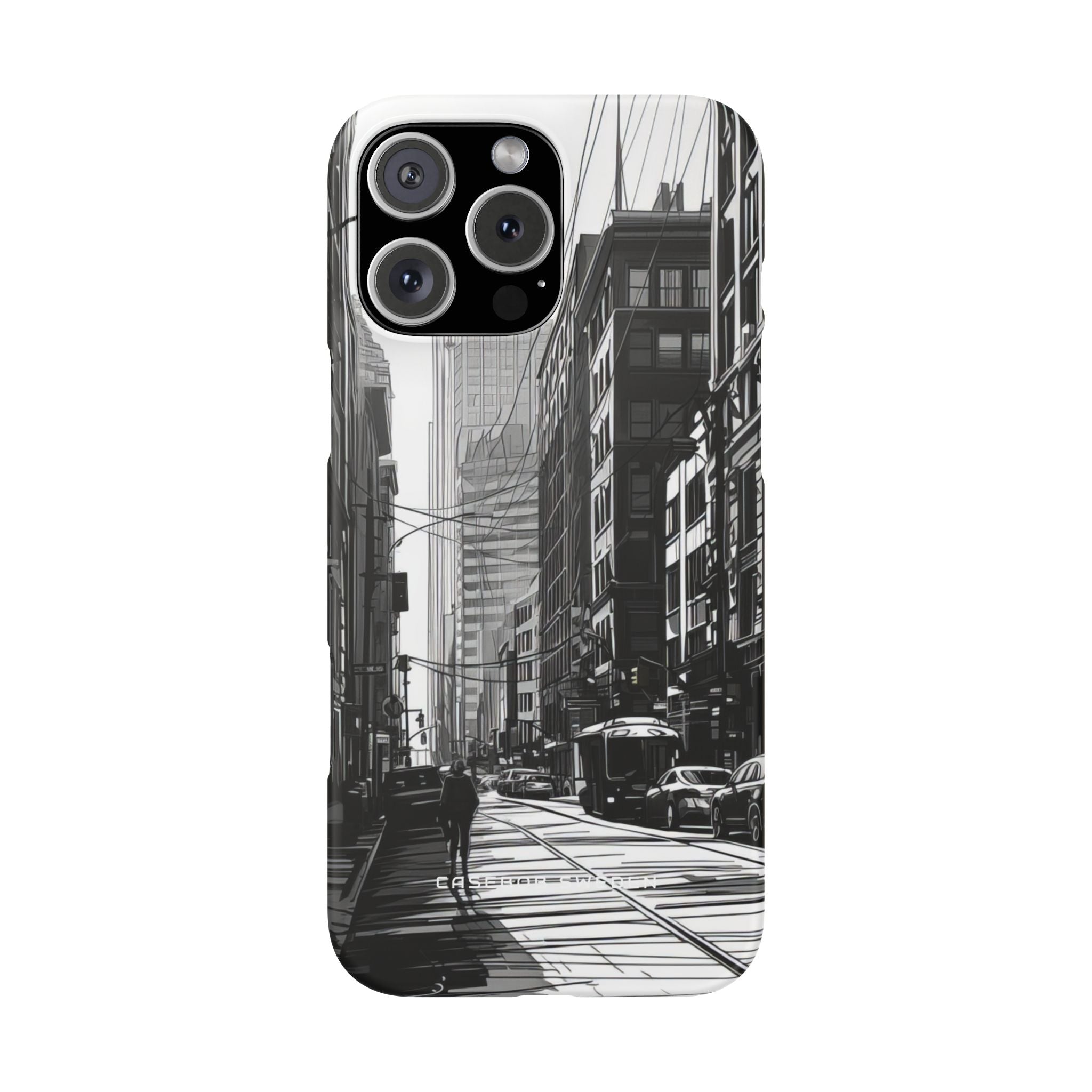 Urban Cityscape Line Perspective iPhone 16 - Slim Phone Case