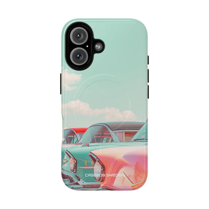 Vintage Turquoise Cars - Tough + MagSafe® iPhone 16 Phone Case