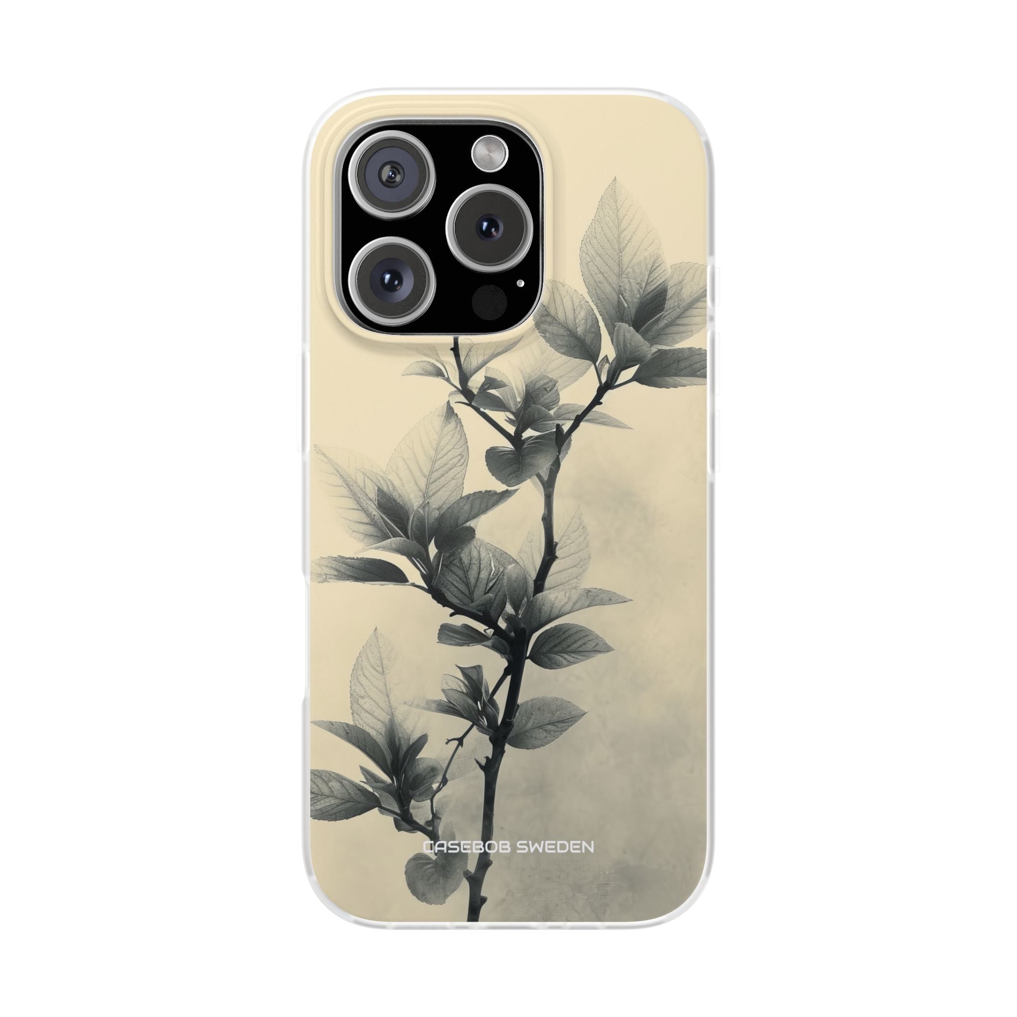 Beige Branch Art - Flexi iPhone 16 Phone Case