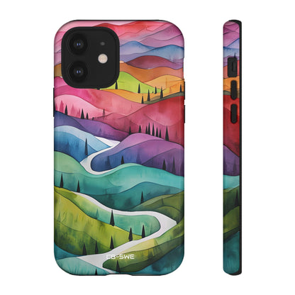 Whimsical Colorful Valleys - iPhone Case