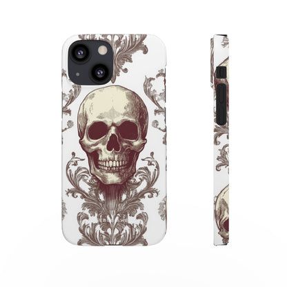 Gothic Skulls and Ornate Foliage iPhone 13 - Slim Phone Case