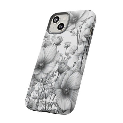 Monochrome Flora | Protective Phone Case for iPhone