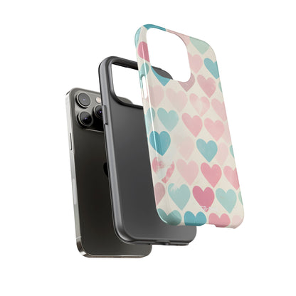 Retro Hearts Symmetry - iPhone Case