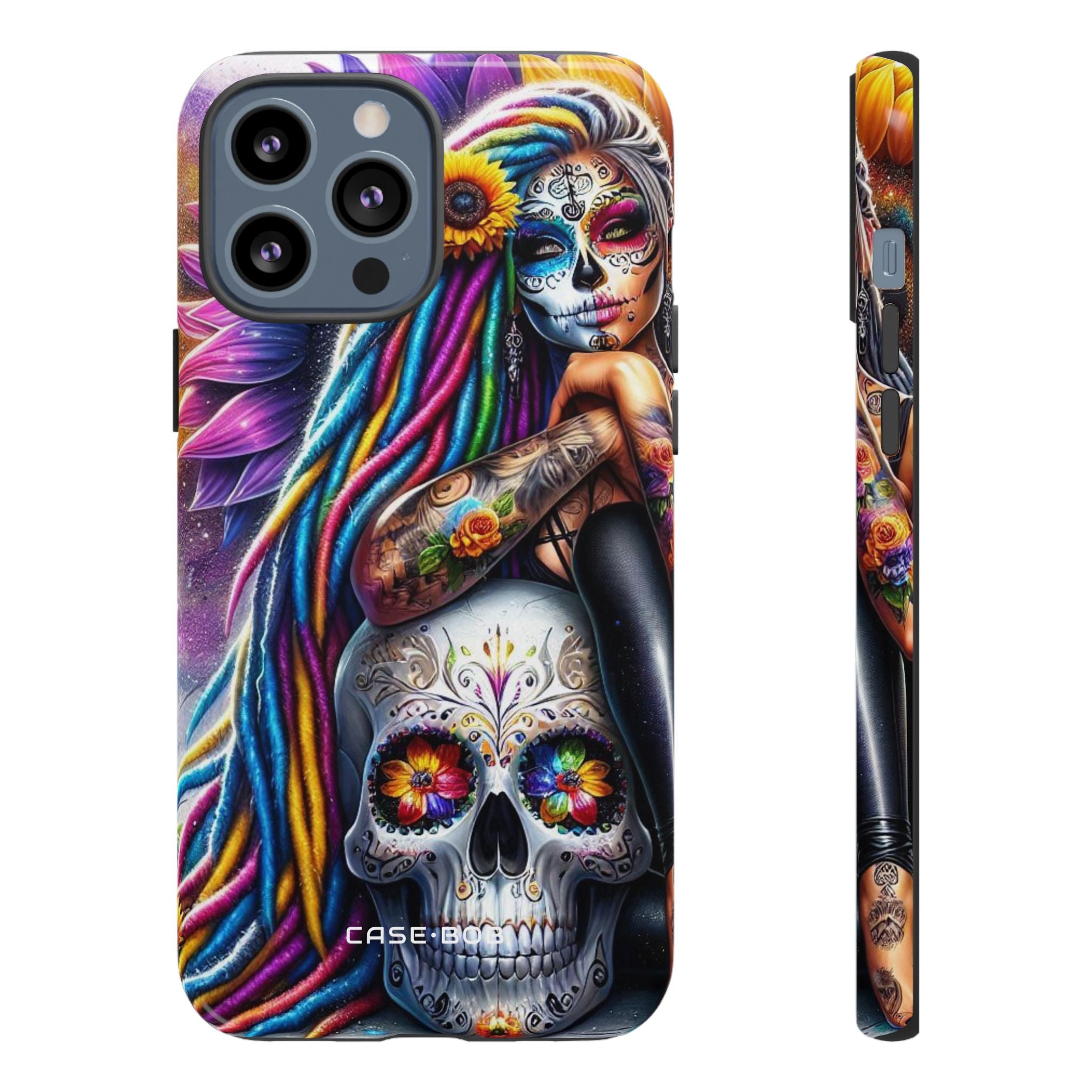 Sunflower Skull Glow iPhone 13 Pro Max Case - Tough