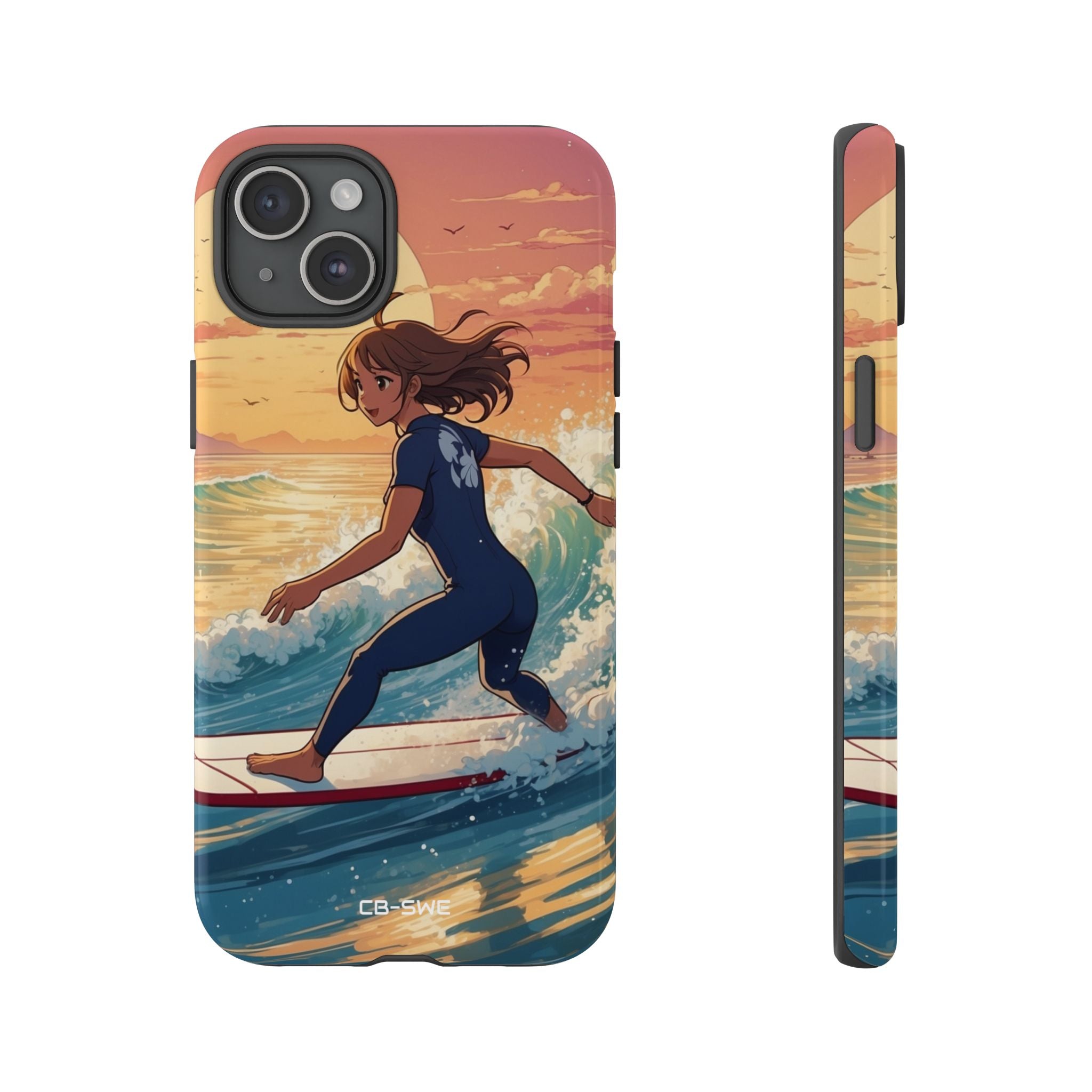 Surfing Into Sunset - iPhone Case