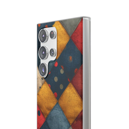 Blue Red Patchwork - Flexi Samsung S23 Phone Case