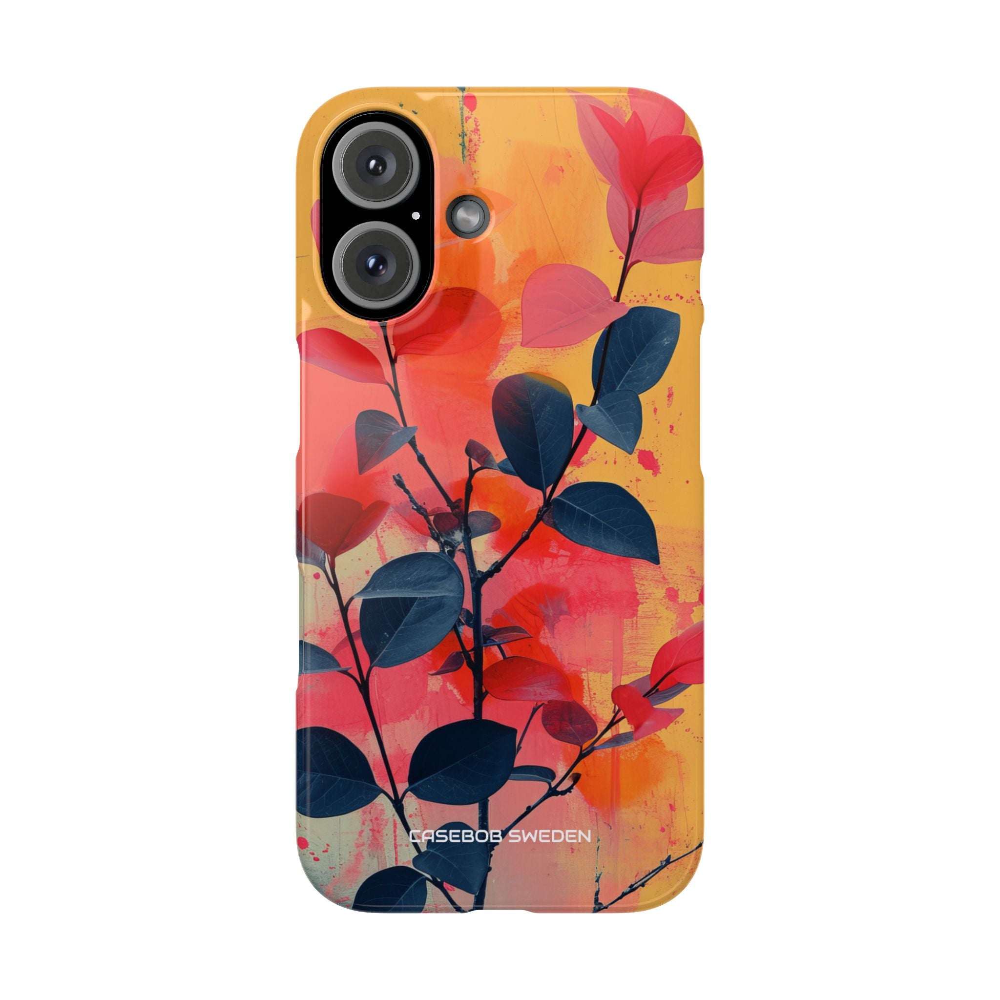 Yellow Botanical Splash - Slim iPhone 16 Phone Case